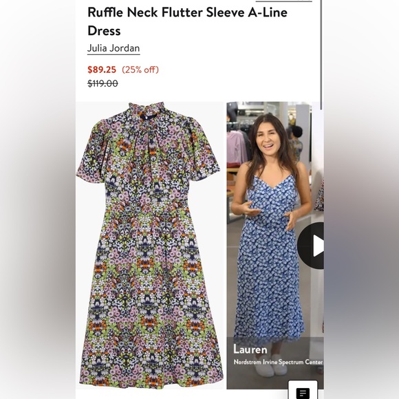 julia jordan | Dresses | Ruffle Neck Flutter Sleeve Aline Dress | Poshmark
